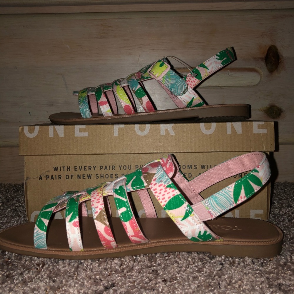 TOMS Huarache Pink Tropical Palms